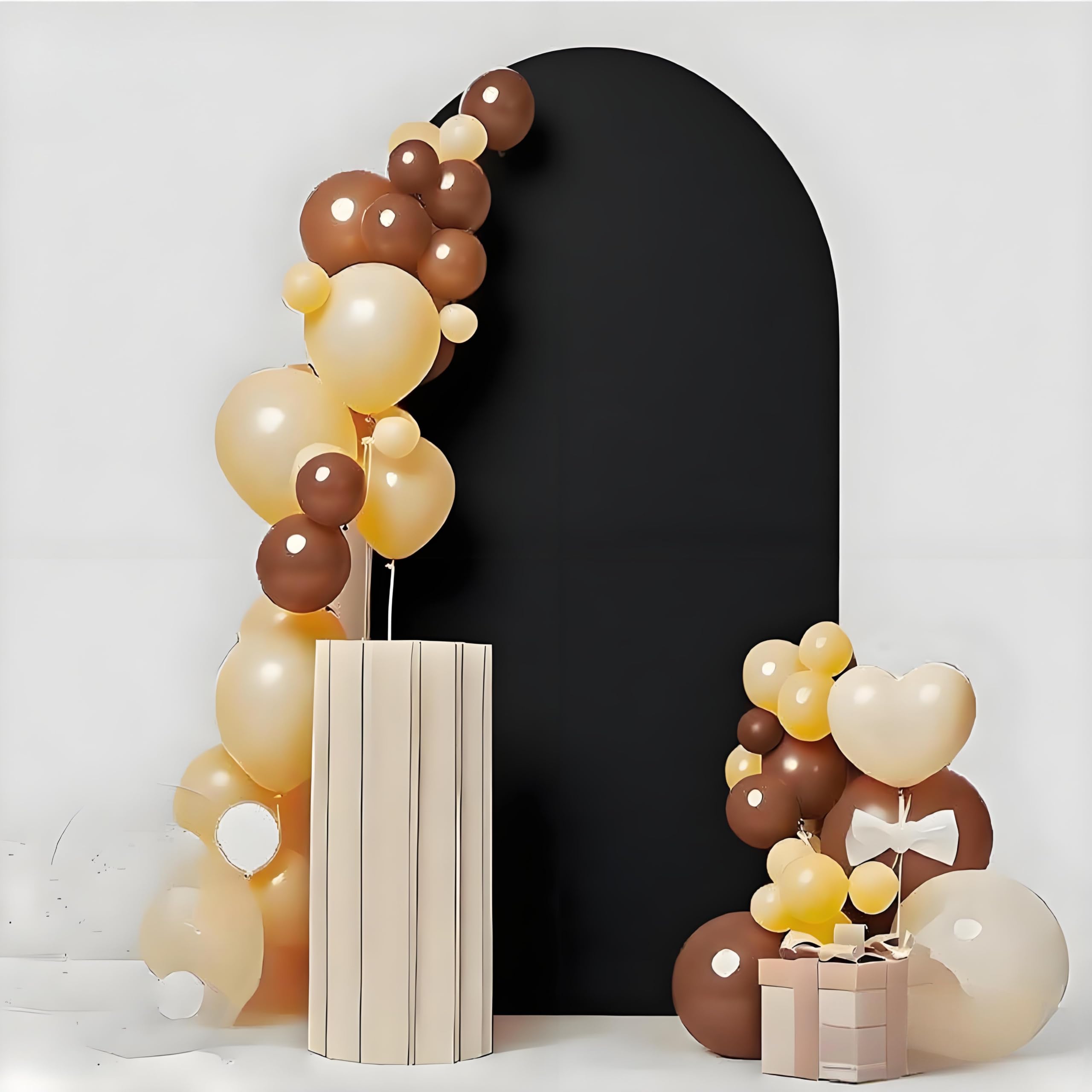 6.6 FT Arch Backdrop Cover, Black Wedding Arch Cover 6.6 FT, Background Stand Covers, Black Chiara Backdrop Cover for Party Celebration Decoration