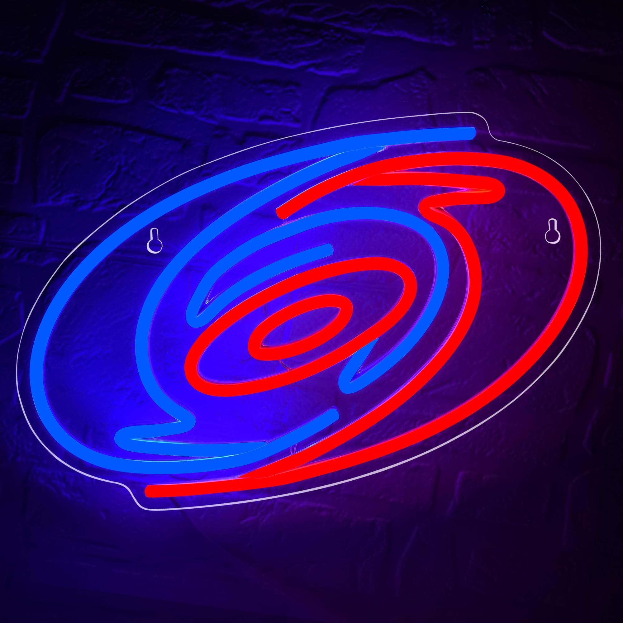 Ice Hockey Neon Sign Wall Decor Sports Neon Sign for Man Cave Hockey Player LED Light for Garage Decor Dormitory Bar Club Shop Wall Great Birthday Gift for Carolina Fans(ZKXD158)