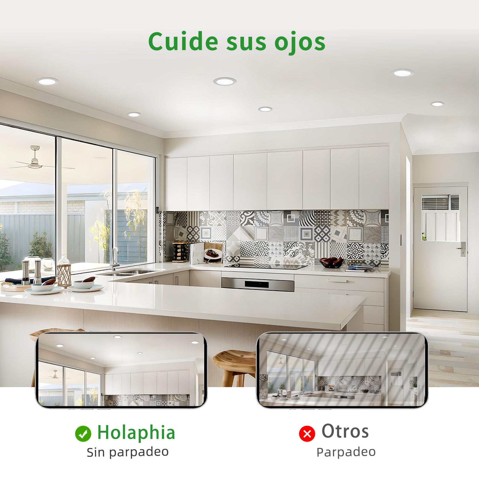 Pack 10 Downlight LED Techo Empotrable 5W 450LM Luz Neutra 4000K, IP44 Foco Empotrable Techo 70-90MM, Ojos de Buey LED para techo