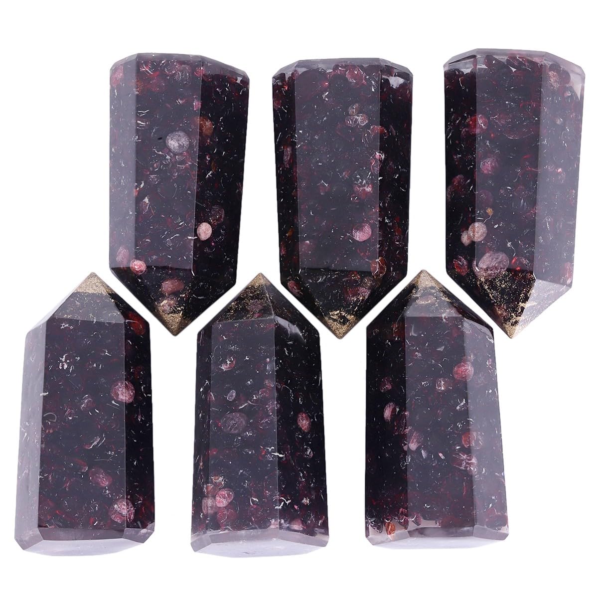 mookaitedecor Set of 2 Natural Garnet Healing Crystal Point Wands 2 Inch - Image 3