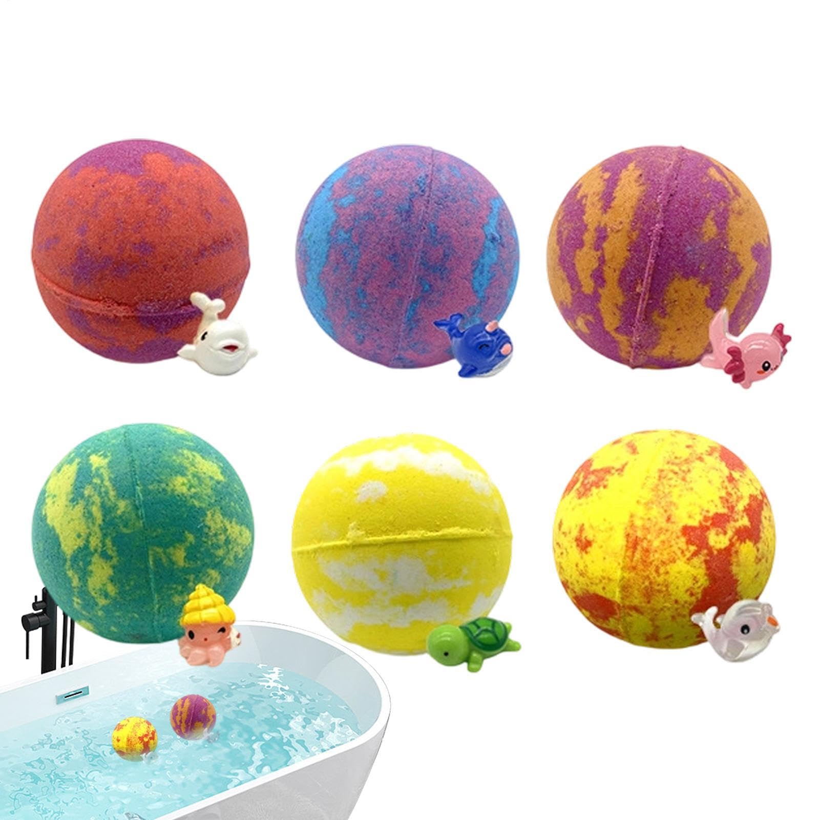 Bombes Bain Avec Inclus 6 Pièces Bulles Colorées Parfumées