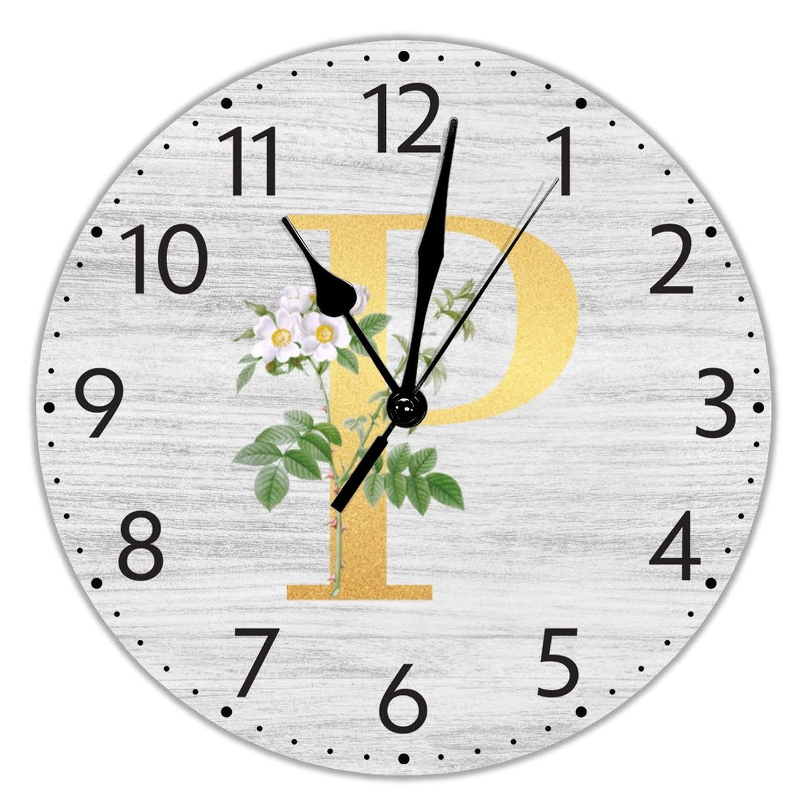 Horloge murale en bois fleur de lys silencieuse 30cm pour maison