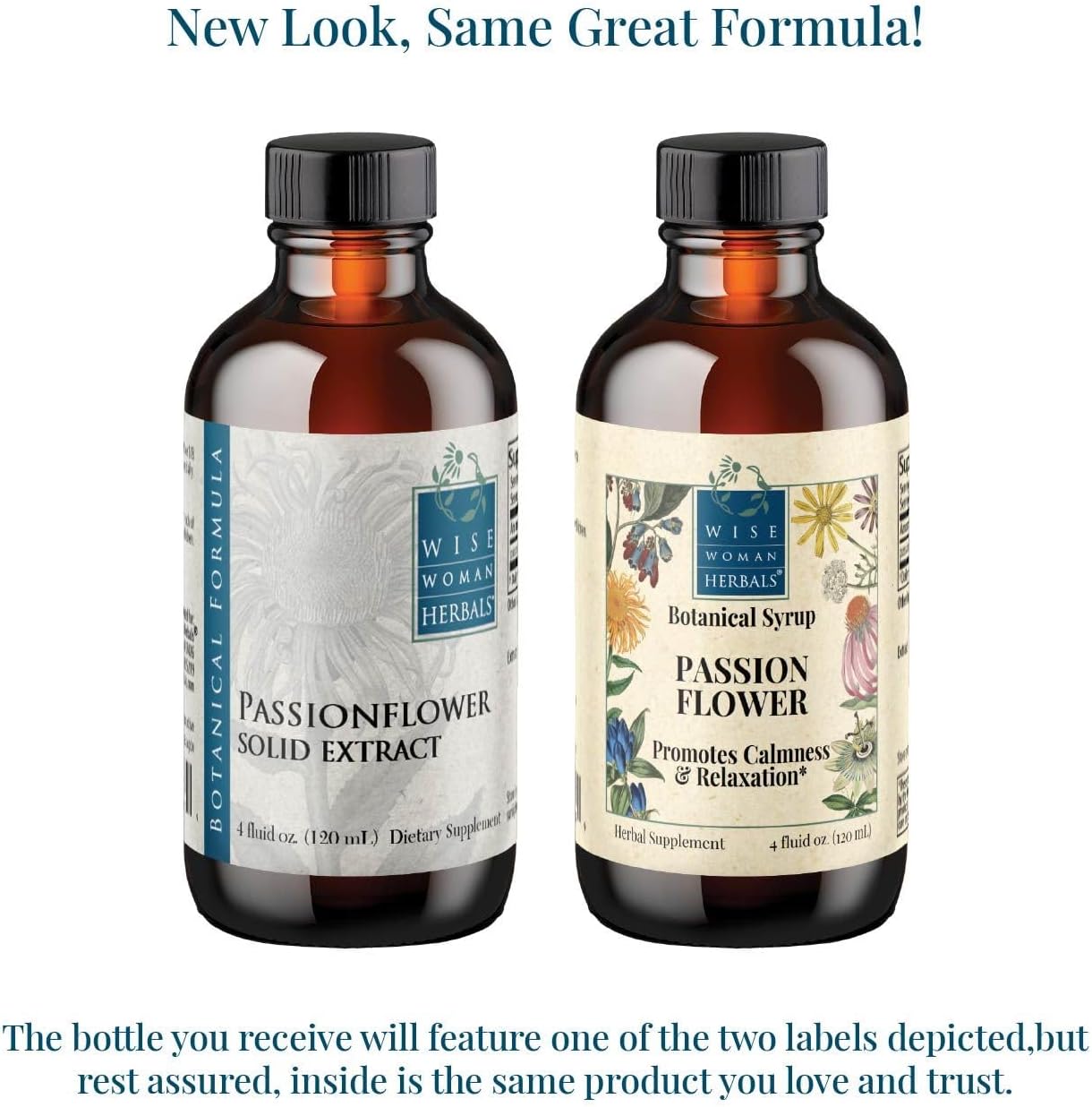Wise Woman Herbals Passionflower Botanical Syrup (formerly) Solid Extract 4:1, Alcohol-Free Extra Strength, Herbal Relaxation & Sleep Aid, Eases Tension & Anxiety, Supports Calm Mood Balance & Restful Sleep, Pure Non-GMO, 4 Fl Oz