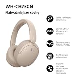 Sony WH-CH730N Wireless Bluetooth Noise Cancelling Over-Ear Headphones, Beige