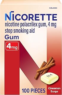Nicorette 4 mg Nicotine Gum to Help Stop Smoking - Cinnamon Surge Flavored Stop Smoking Aid, 100 Count