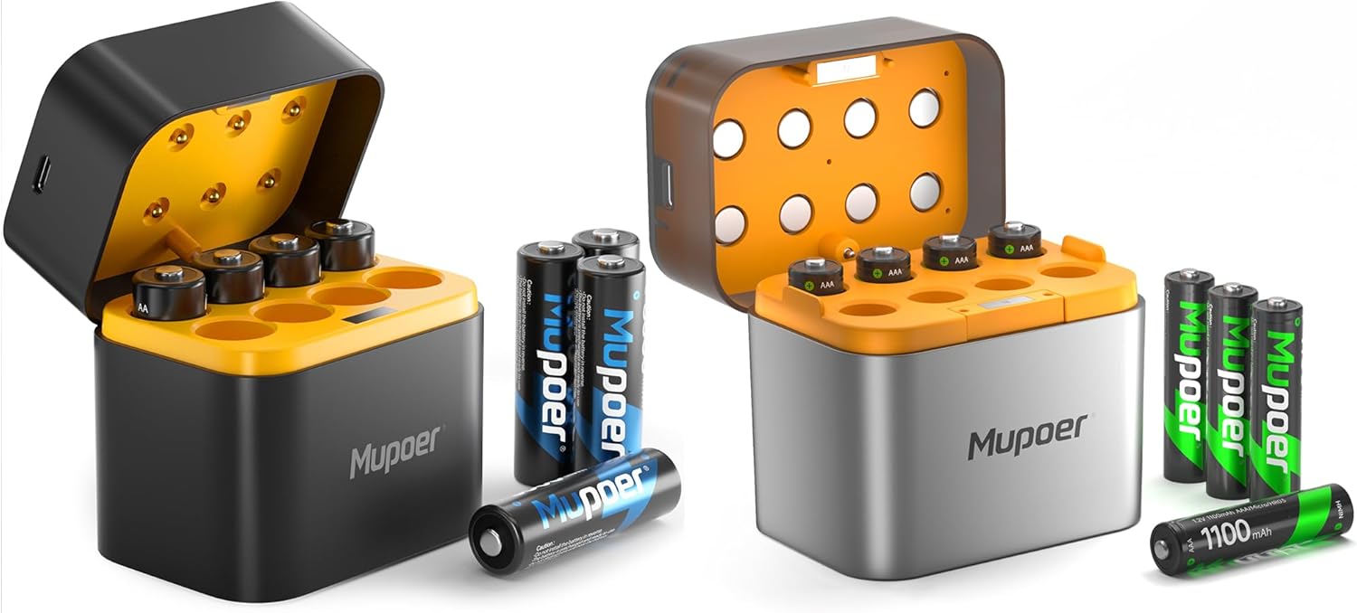 Rechargeable NiMH AAA Batteries with AA/AAA Charger+Rechargeable 1.5V Lithium Batteries AA with Charger