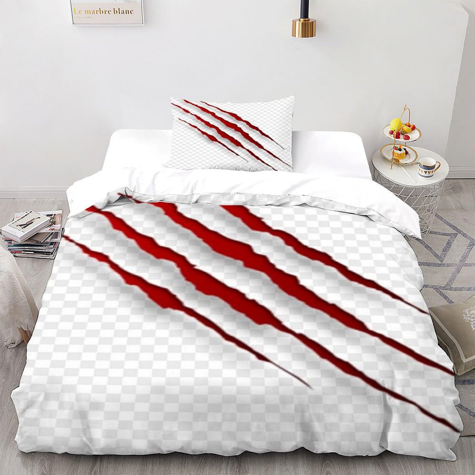 Parure de lit single avec housse de couette 135x200cm et sa taie d'oreiller