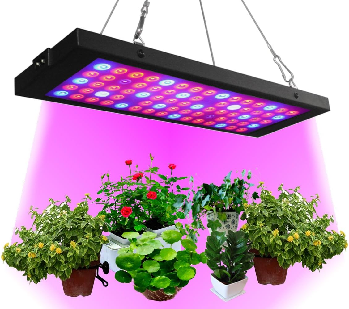 RINBO Grow Lights 40W, Panel Full Spectrum 75LEDs, for Greenhouse and Indoor, No Noise, Good Heat Dissipation, for All Growth Periods (40W Panel Full Spectrum)