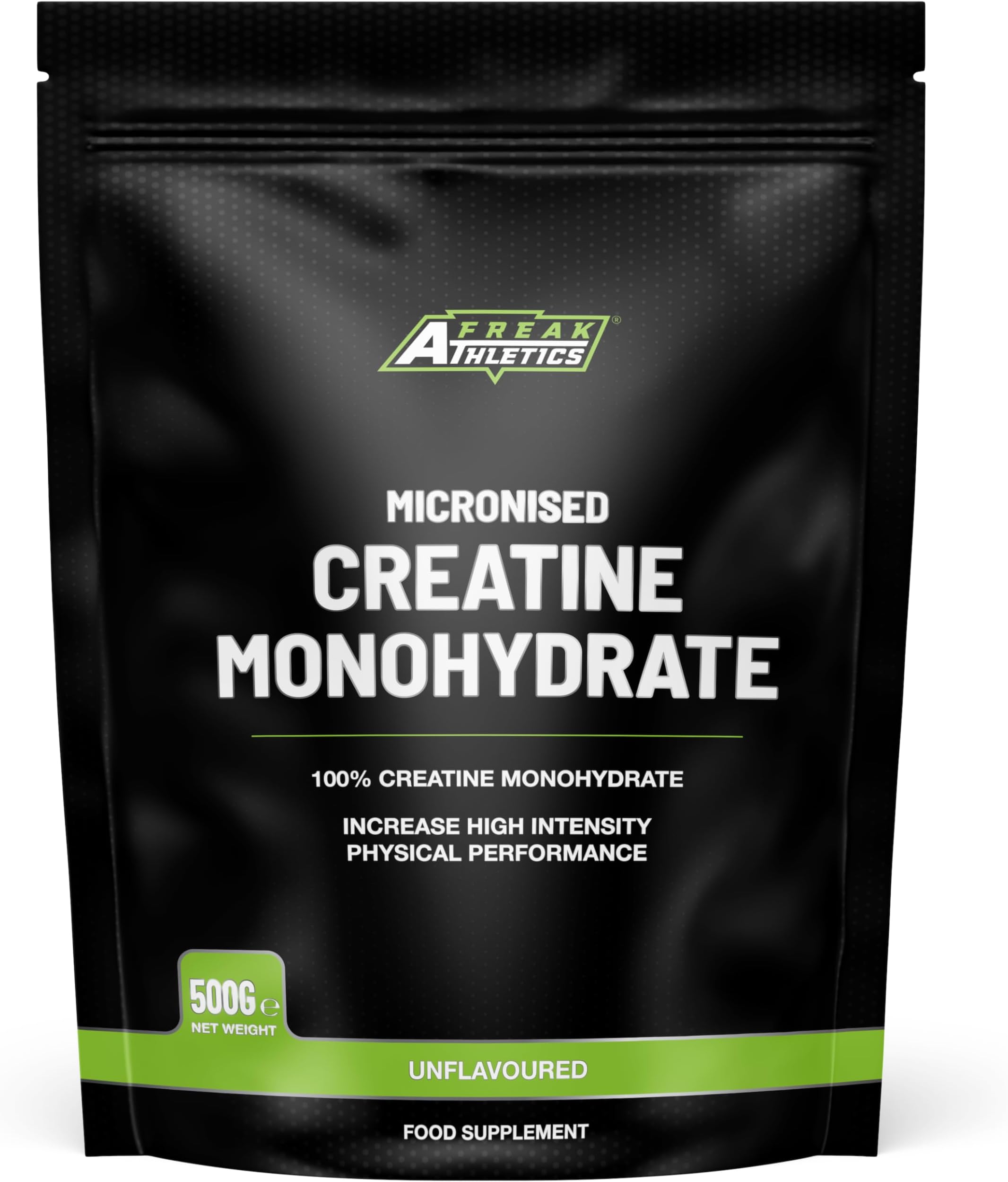 Freak Athletics Creatine Monohydrate Powder 500g (142 Servings Unflavoured) 100% Micronised Creatine Powder