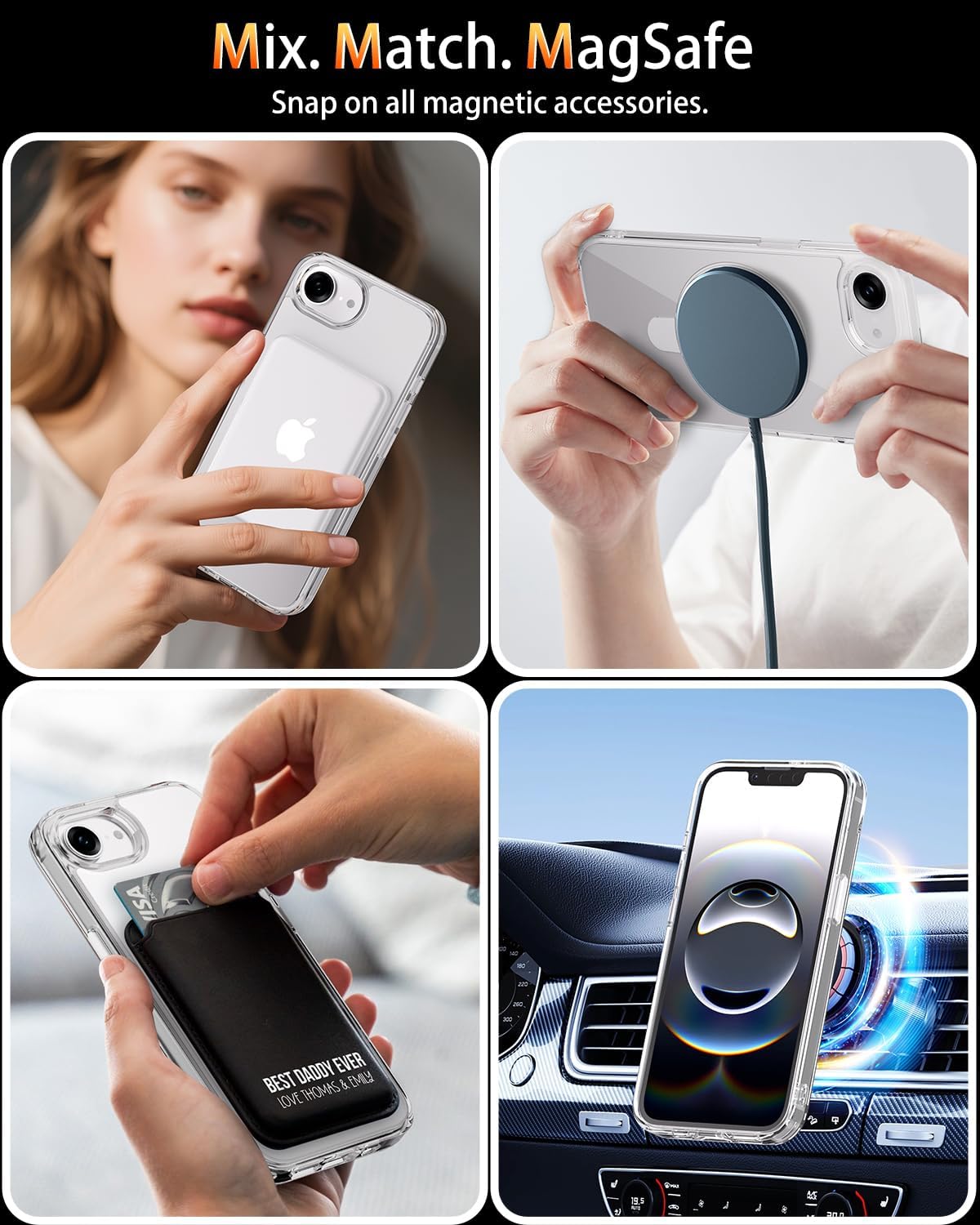 for iPhone 16e Case Clear with Stand,Magnetic Support Wireless Charging with360 Degree Rotatable Invisible Ring?Military-Grade Protection?se4,for 16e case 6.1 inch