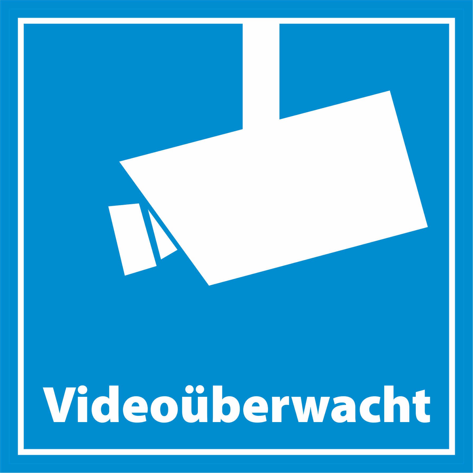 Aufkleber "ACHTUNG VIDEOÜBERWACHUNG" / Vorsicht Video / Eckig 10 X 10