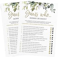 Vista 6 de Printed Party Juegos de Baby Shower para niño o niña 4 juegos y actividades, tema de vegetación botánica, 30 invitados