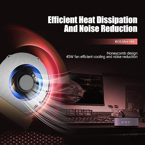 Miniatura 5 de BOSGAME H66 Mini PC para juegos AMD Ryzen 5 6600H (hasta 4.5 GHz), mini computadoras 32 GB DDR5 RAM 512 GB M.2 PCIe4.0 SSD, Mini PC de escritorio