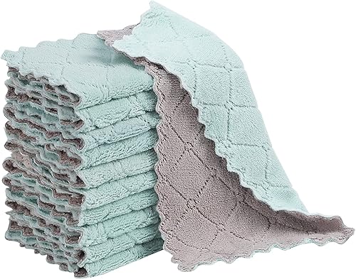 GADIEDIE Paquete de 10 paños de cocina, paños de cocina de forro polar coral súper absorbente, paños de cocina de alta calidad, antiadherentes