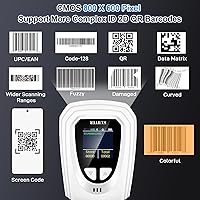 Vista 5 de KUIIYER Escáner de Código de Barras 1D QR 2D, Escáneres de Código de Barras Bluetooth Inalámbricos con Teclado de Configuración y Pantalla LCD y Voz