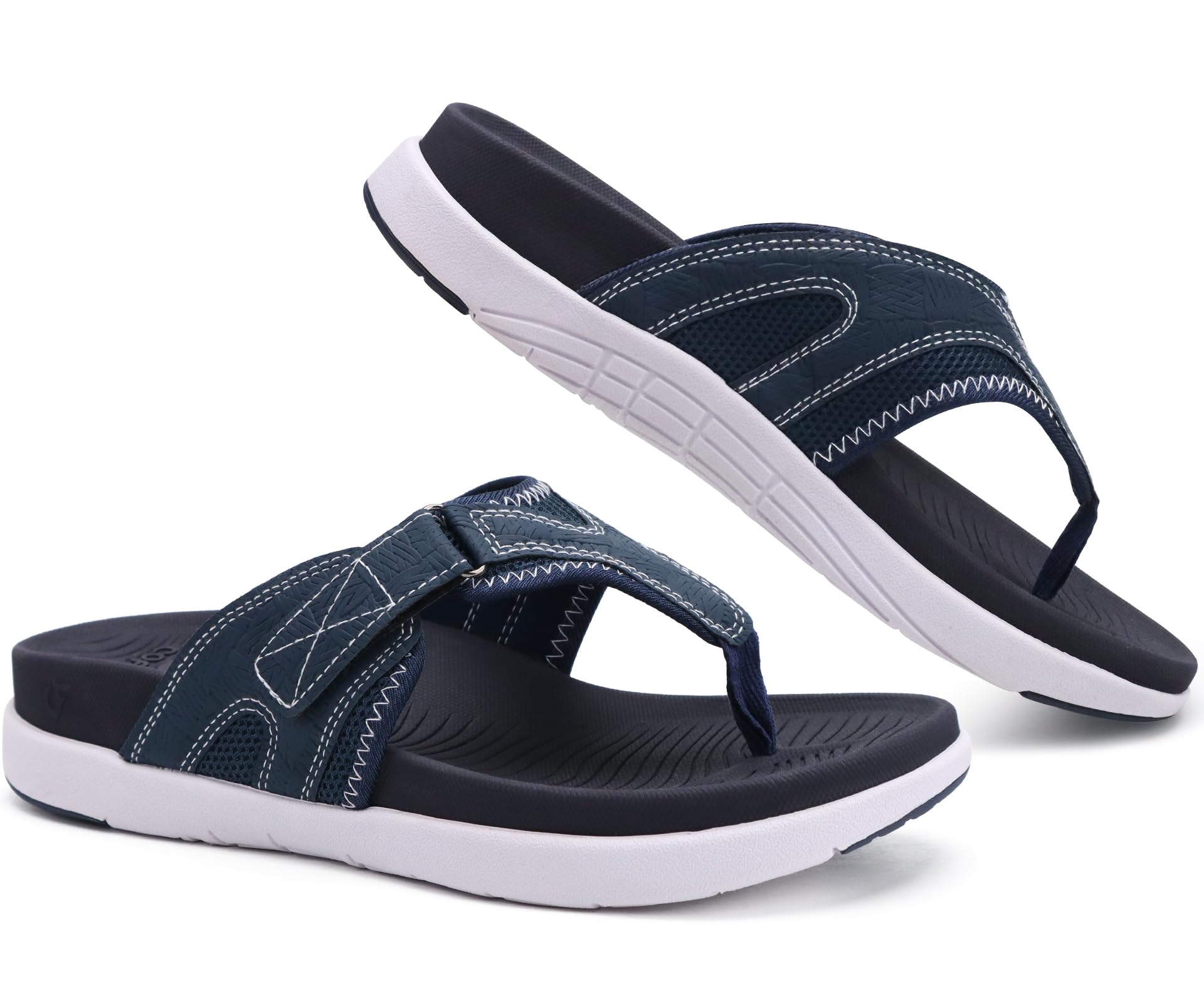 COFACE Tongs Homme Sandales de Sports Soutien de Voûte Plantaire Orthopédiques Réglable été Flip Flop Chaussures de Plage Piscine Antidérapant