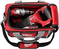 Vista 4 de Milwaukee bag tool Milwaukee 48-22-8321 Tool Bag, 9.6 in W, 15 in D, 12.2 in H, 2 -Pocket, Polyester, Black/Red