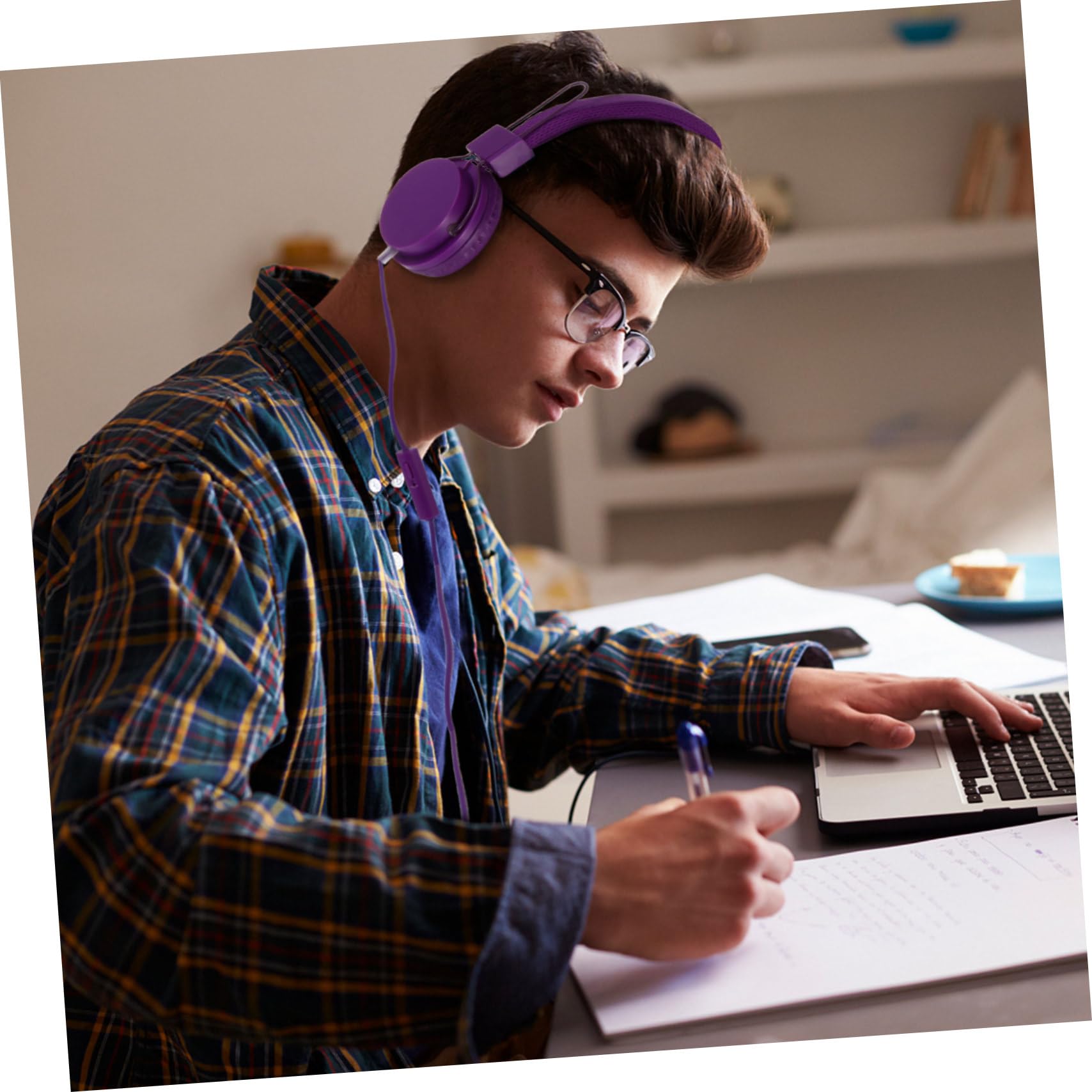 Homoyoyo Cuffie Cablate Overear Cuffie Filo per Gaming Trasmissione Audio Stabile e Veloce Resistente all Usura Design Leggero e Traspirante Comodo per Ore di Utilizzo per Computer