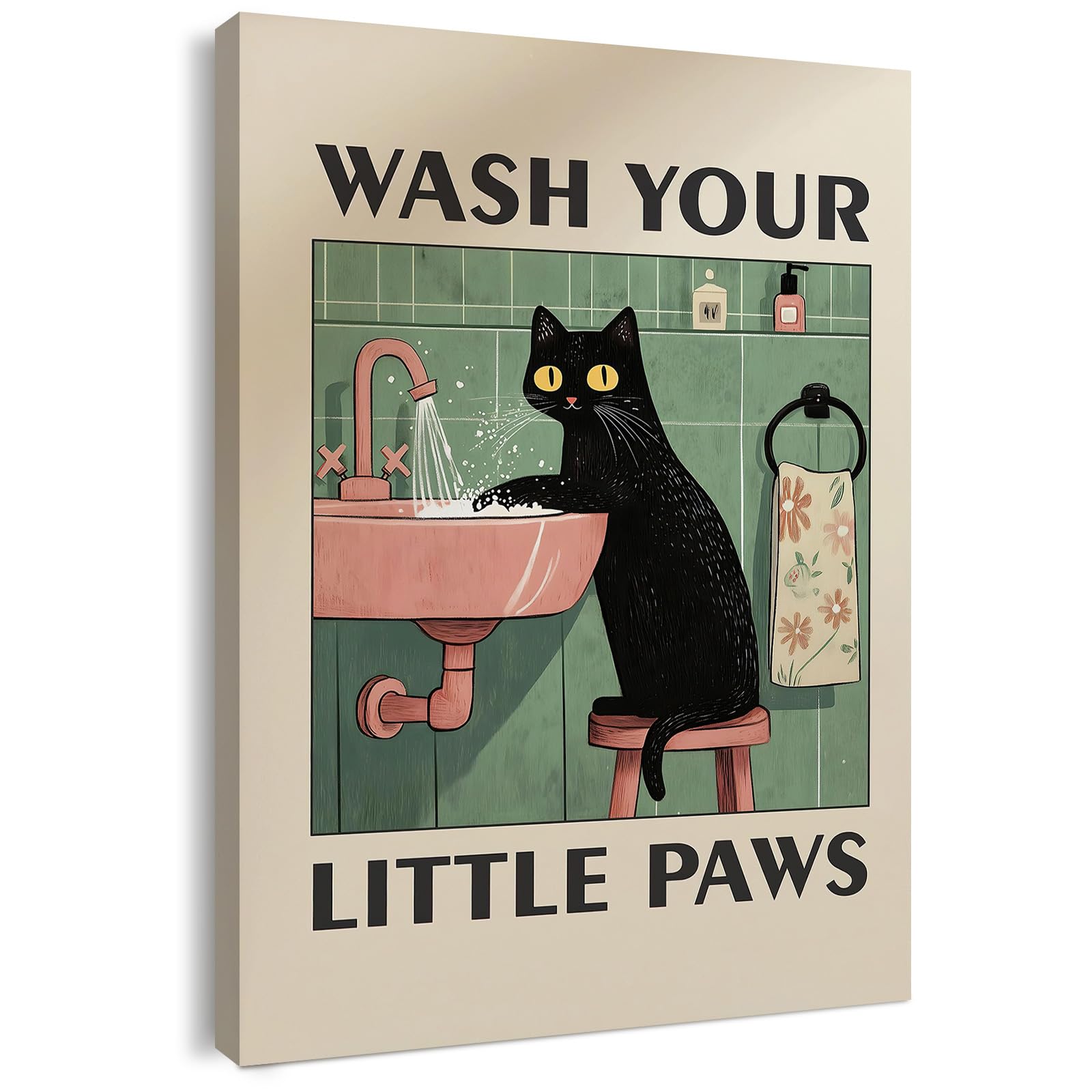 Qiukoo Funny Monkey Bathroom Wall Art – Waterproof Framed Canvas with Hanging Hooks, Toilet Wall Picture of Monkey Reading Newspaper, Humorous Bathroom or Toilet Decoration, 12 x 16 Inches — view 9