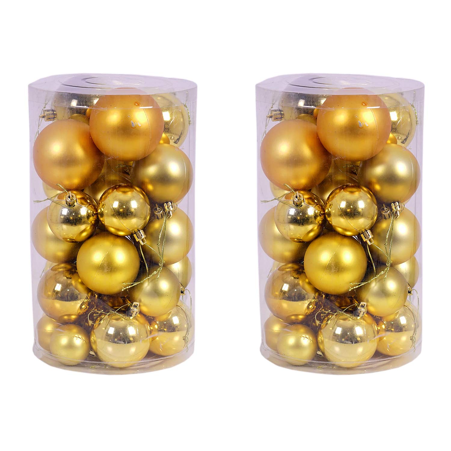 XXL Weihnachtsbeleuchtung Girlande beleuchtet Tannengirlande 100 LED Lichterkette 810 cm innen und außen inkl. 60 Christbaumkugeln Gold