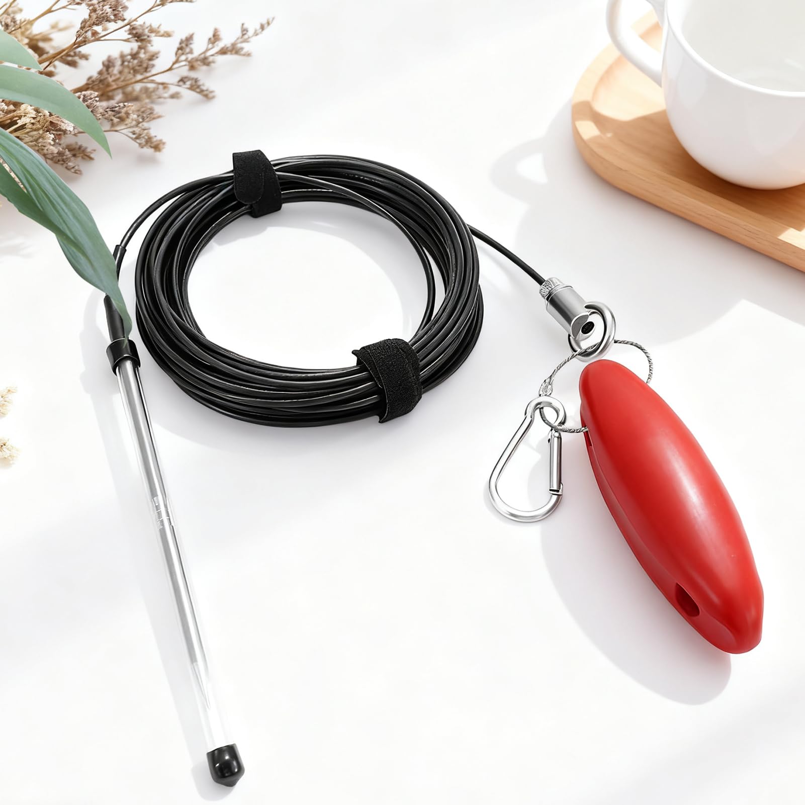 Sujetador de Equipo de Accesorios con Flotador - Cuerda para Sujeción de Peces - Agua Dulce y Salada Exterior Río Lago