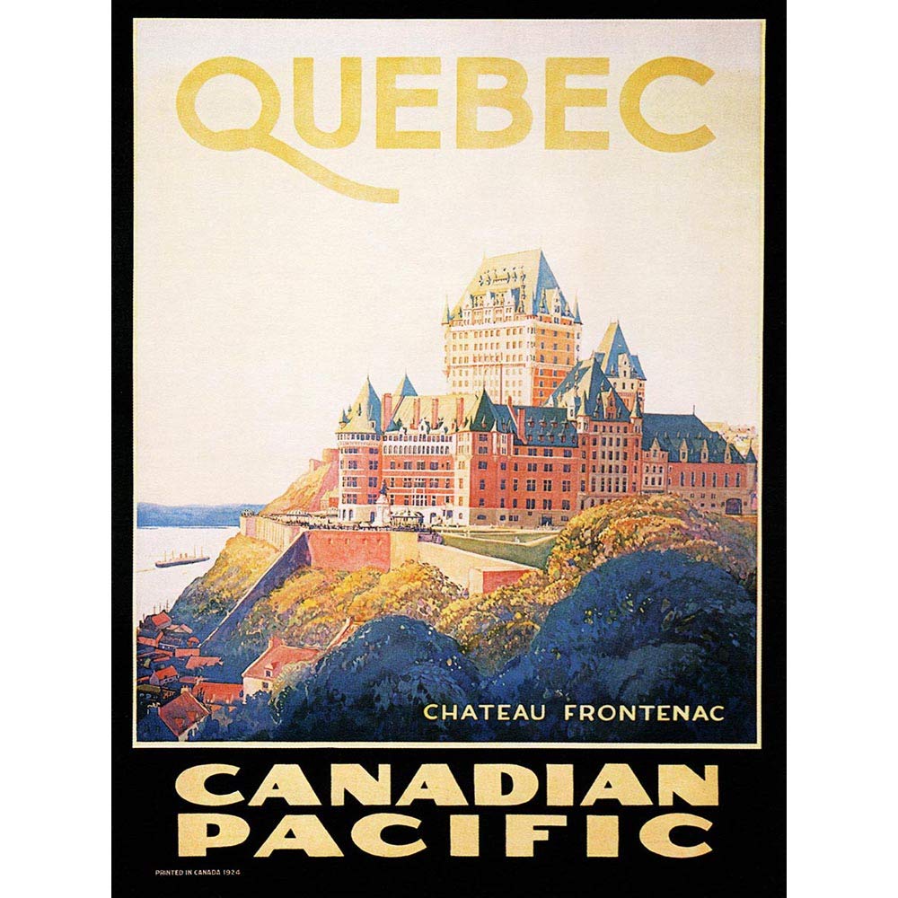 Travel Quebec Canada Canadian Pacific Chateau Frontenac Vintage Art Print Poster Wall Decor 12X16 Inch