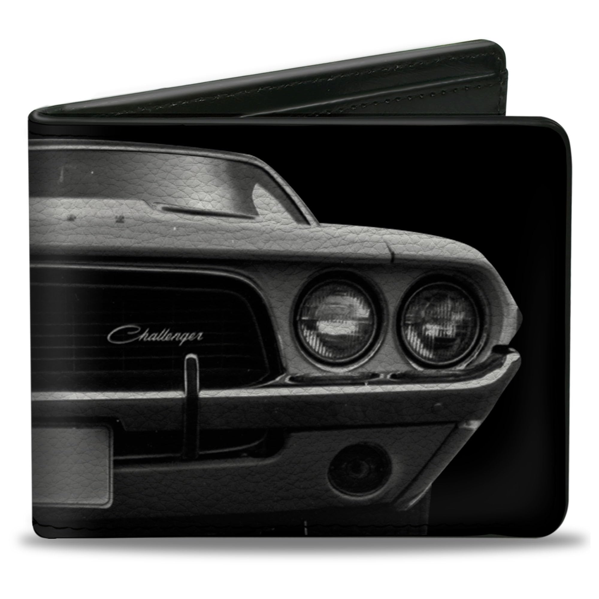 Buckle-Down Men's PU Bifold Wallet-1976 Challenger Black & White, Multicolor, 4.0" x 3.5"