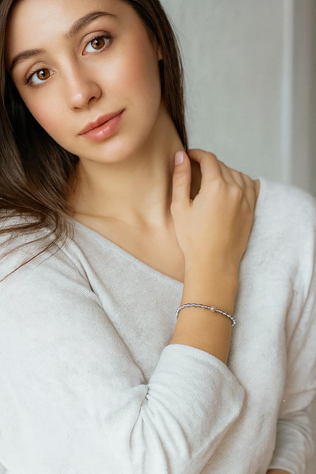 MAJALE Pulsera Anti Ansiedad-Estrés para Hombre, Mujer Obsequio San Valentín - Brazalete Plateado Minimalista de Acero Inoxidable - Pulsera Sencilla Flexible 100% Hecho a Mano — view 3