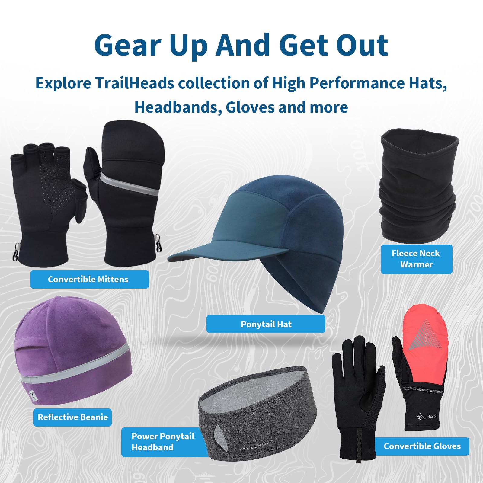 TrailHeads Gorro de cola de caballo, gorro de forro polar para mujer, gorro de invierno con visera, sombreros cálidos para mujer, sombrero de correr, golf de invierno