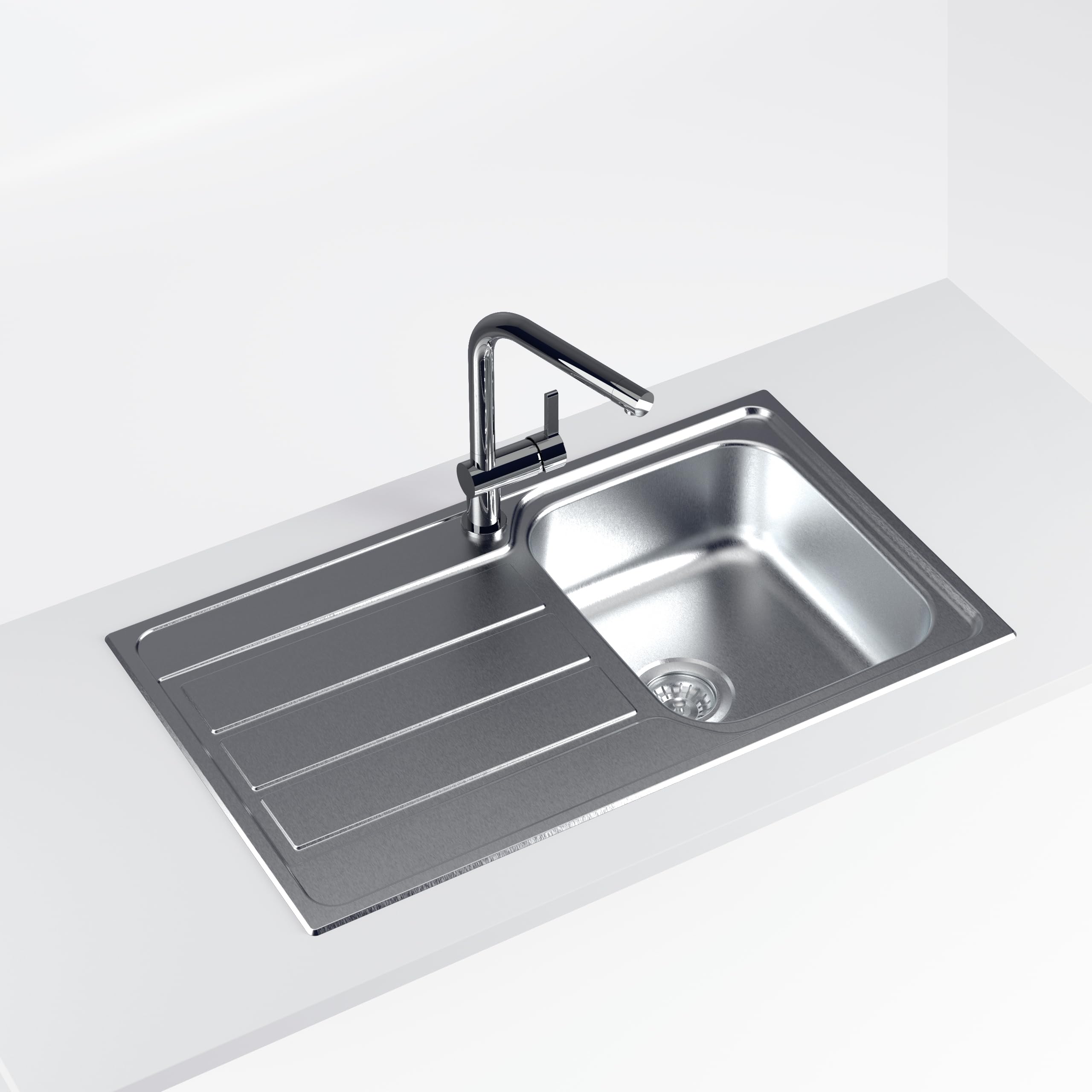 CATA CDP-1 ED Lavello 50x86 cm Cubetto Quadrato con Scolapiatti Spessore 0,08 cm