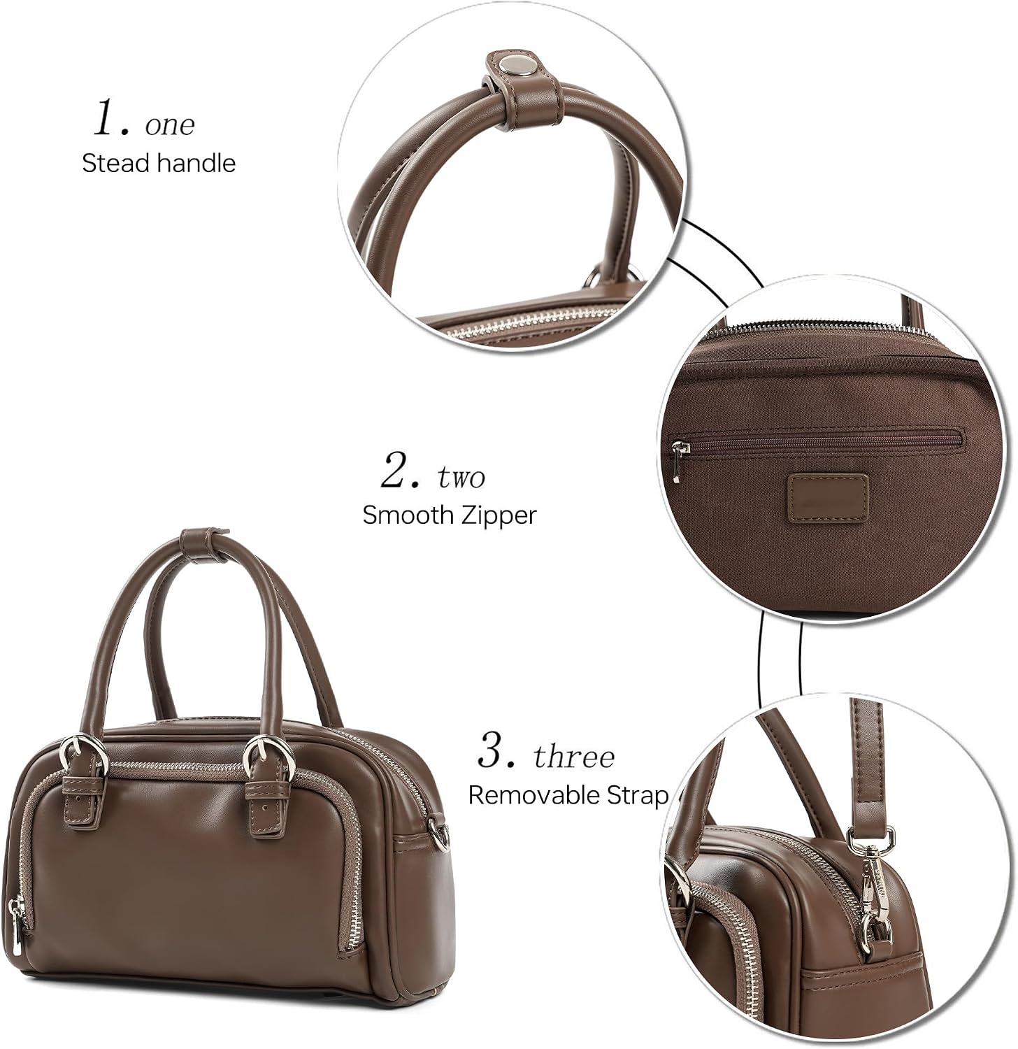 Mini Barrel Top Handle Bag for Women, Vegan Leather Crossbody Satchel with Adjustable Strap, Trendy Handbag