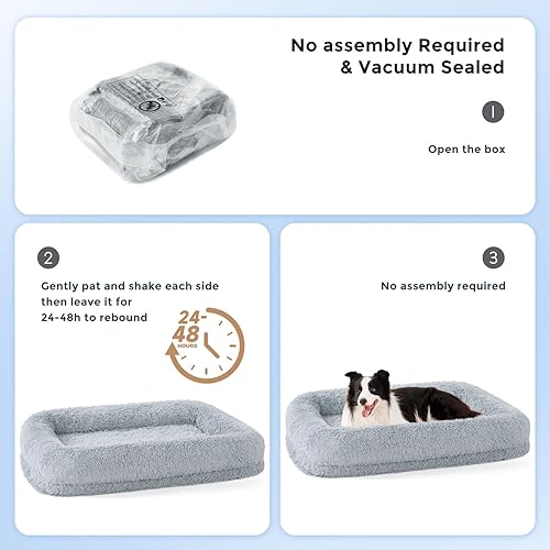 Miniatura 7 de Camas calmantes para perros de gran tamaño, cama ortopédica esponjosa para mascotas, sofá impermeable con forma de dona para mascotas con funda