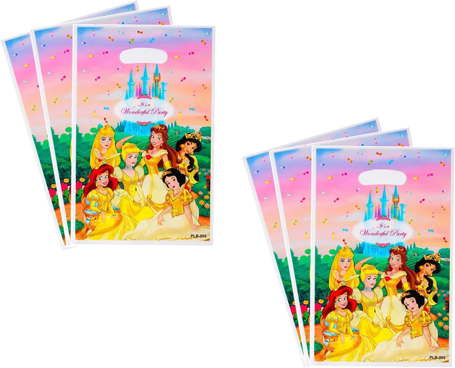 30pcs Six Disney Princess Party Gift Bags Candy Favors Bags for Kids Birthday Girls Princess Theme Baby Shower Decorations