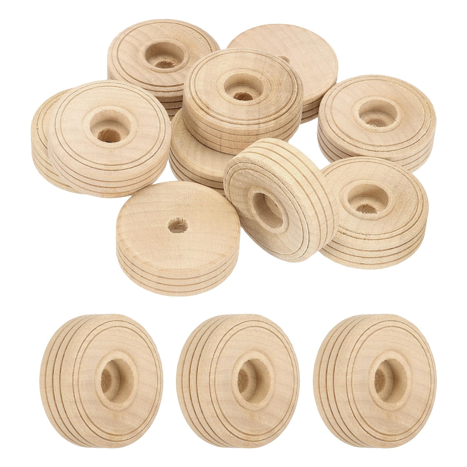 sourcing map 10 Pcs Wooden Wheels, Unfinished Wooden Craft Wheels for Crafts DIY Toy Cars Painting Colors Woodworking Projects, 1.5 Inches Diameter
