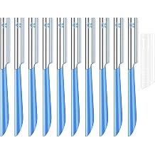Women Facial Razor Eyebrow Shaver Razor Brow Shaper Eyebrow Trimmer Derma Planner Shaping Tool with Cover Blue