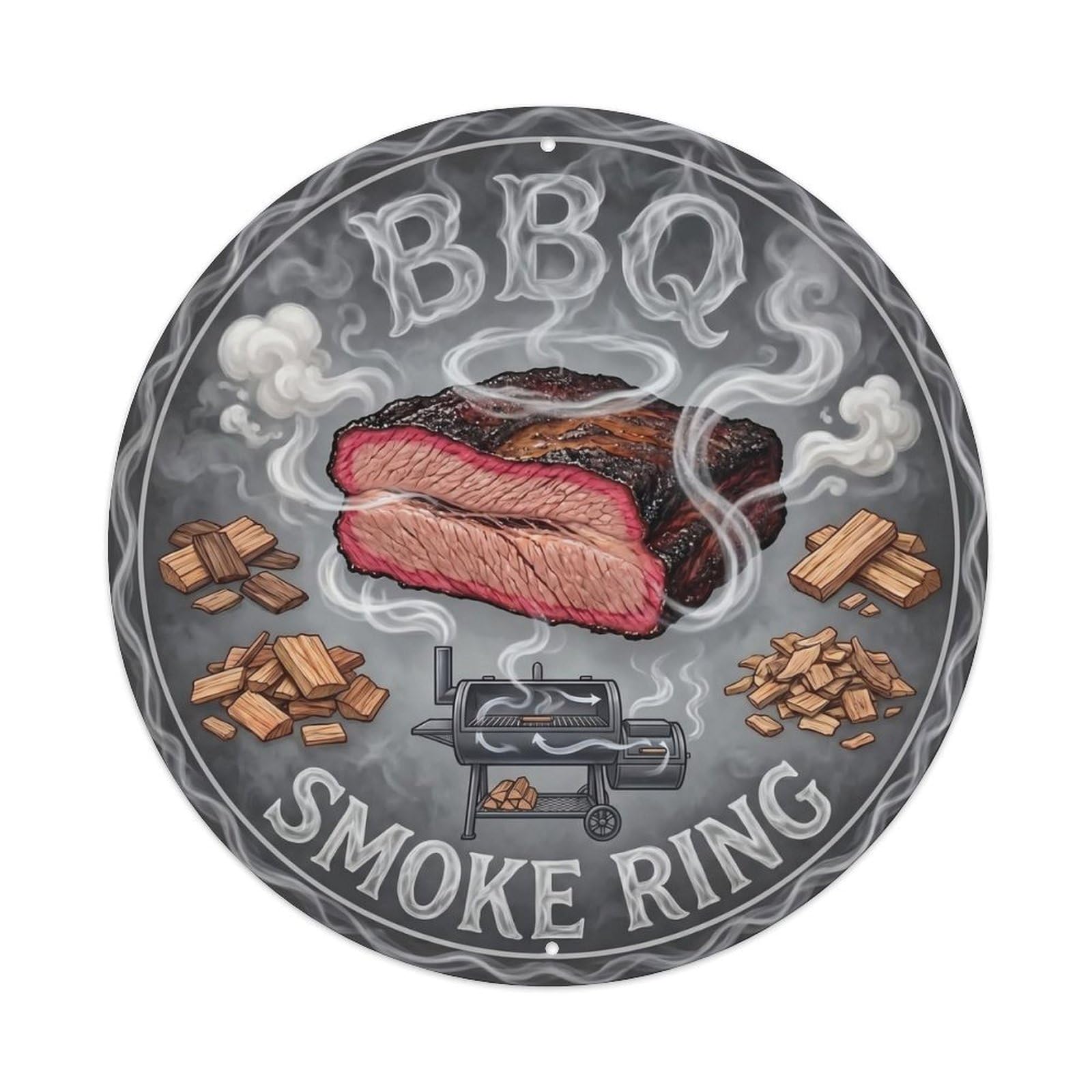 BBQ Smoke Ring Metal Tin Sign