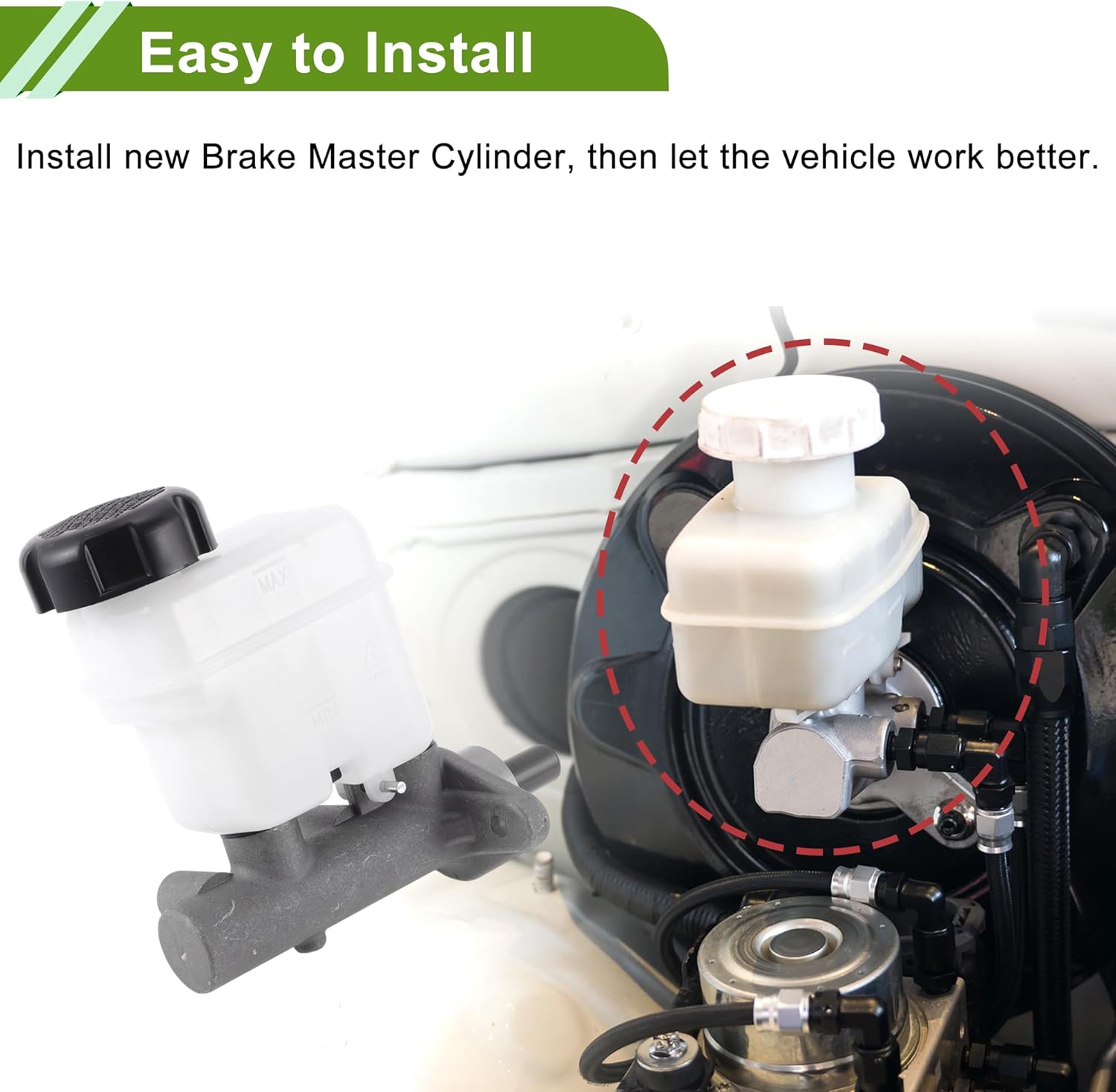 Brake Master Cylinder with Reservoir No.M630456/585103K300 for Hyundai Sonata 2006-2010 Hydraulic Master Cylinder Aluminum Alloy,Plastic 1 Pc