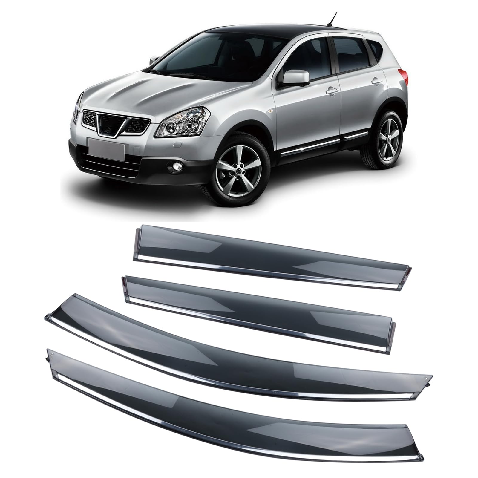Rain Guards Suitable for Rogue Sport 2016-2022, Window Visor, Dark Smoke Accessories, Window Deflectors, Rain Guard, 4 pcs