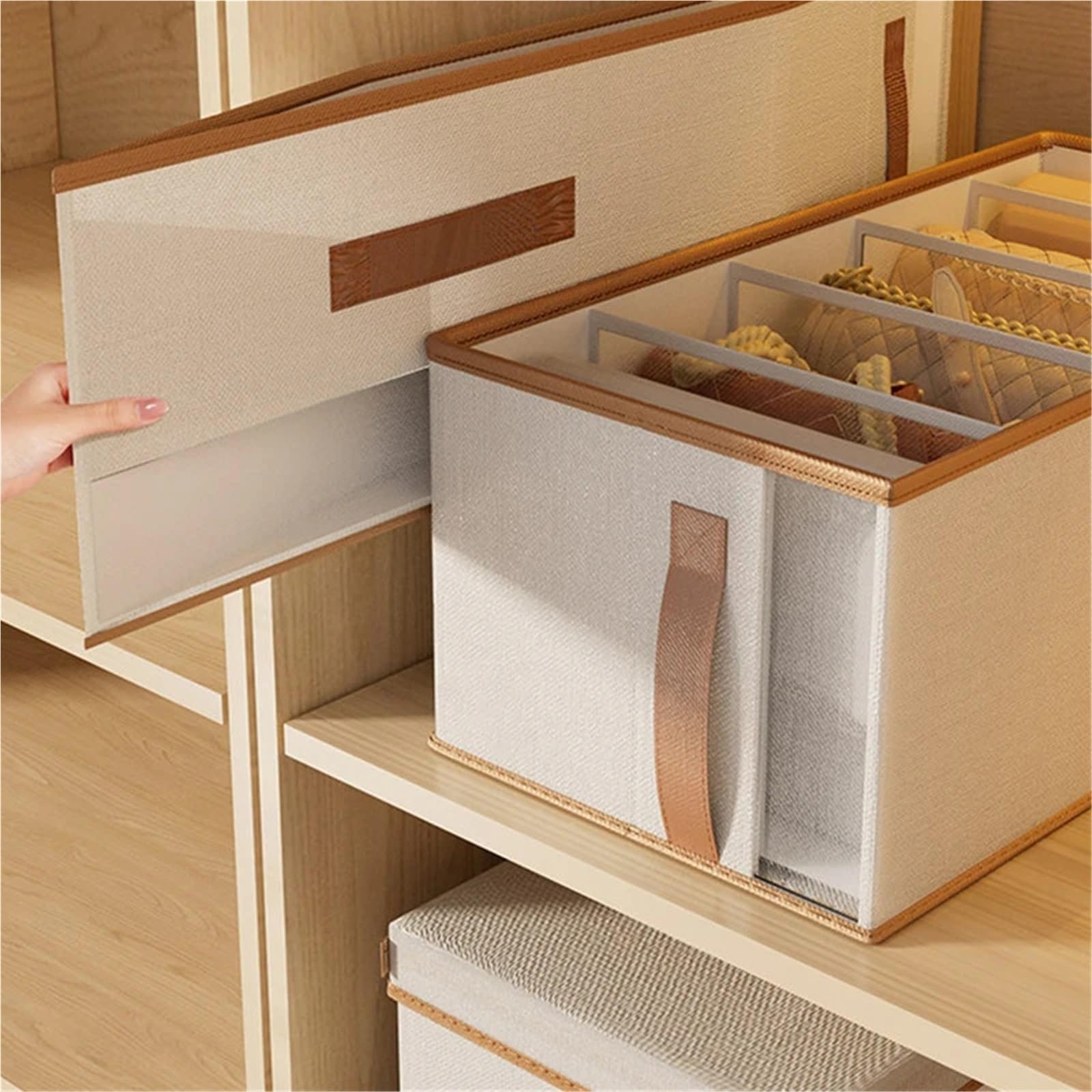 Organizador Armario 1-2PCS/Pack Estuche de almacenamiento bolso plegable Caja organizadora for ahorrar espacio