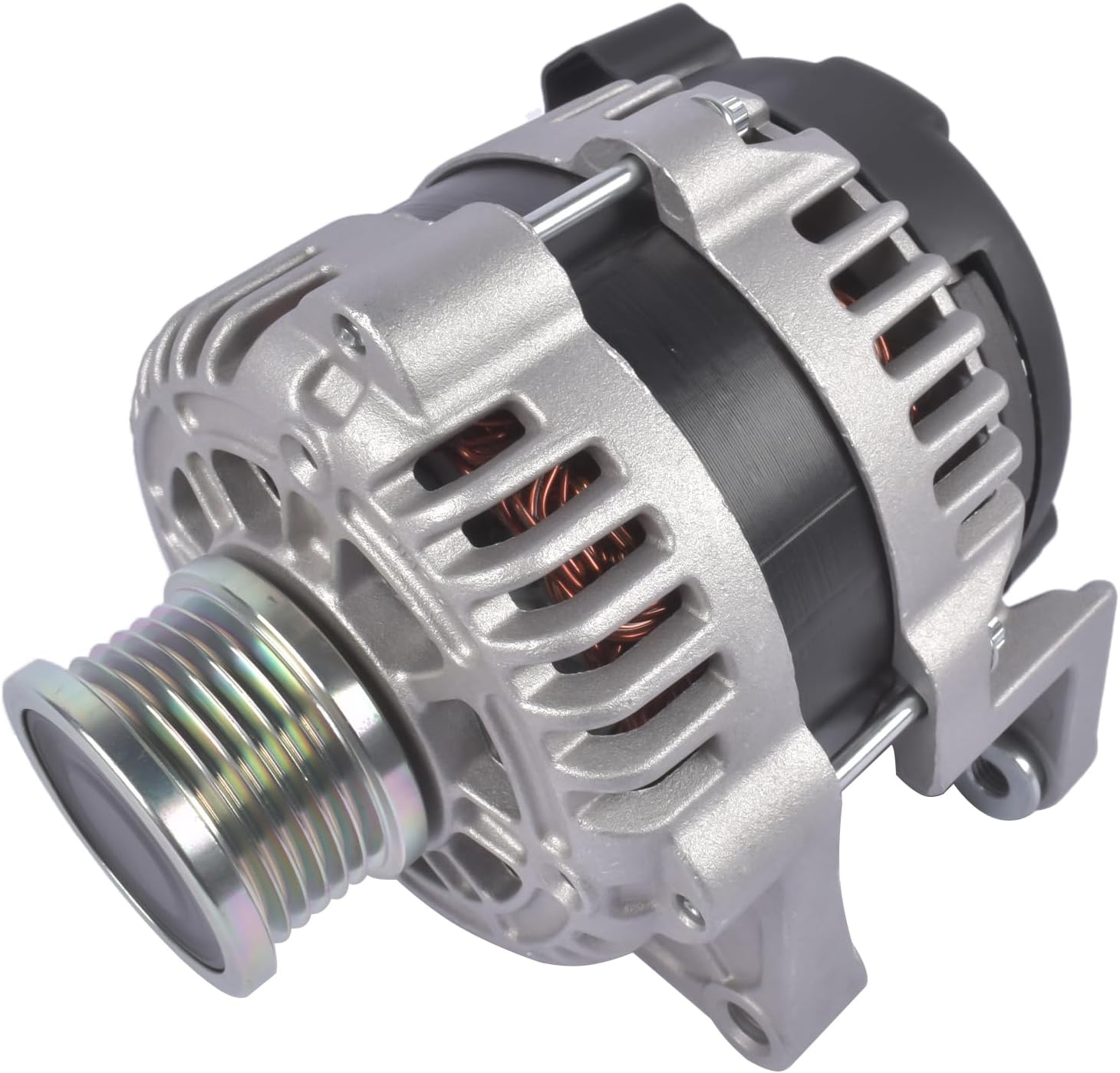 Alternator Replacement for Chevy Sonic L4 1.8L 2012-2018 100 A 12V CW Rotation 6-Groove Clutch Pulley 13579666 1204654