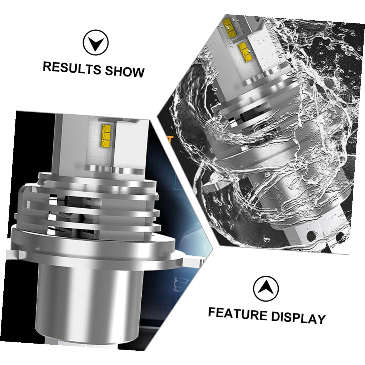 Lampadine LED per Auto Alta Luminosità 2 Pezzi Basso Consumo H4 9003 55w 5000lm 6500k in Lega di Alluminio Sinistro e Destro per Fari Anteriori