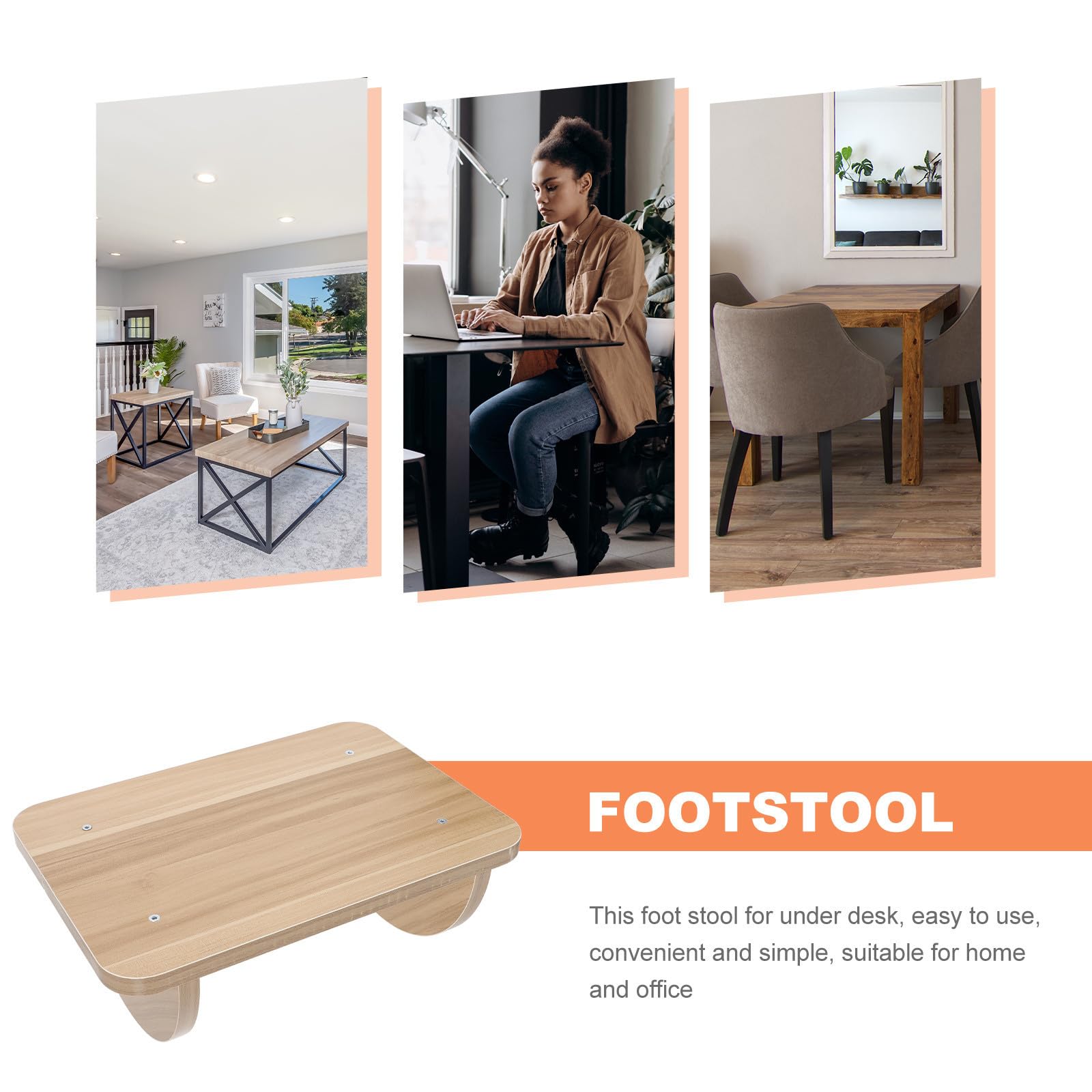 SOLUSTRE Reposapiés Textura Confiable y Alivio de Presión para Oficina de Madera Debajo del Escritorio Taburete Simple Color Aleatorio Adecuado para Casa y Trabajo