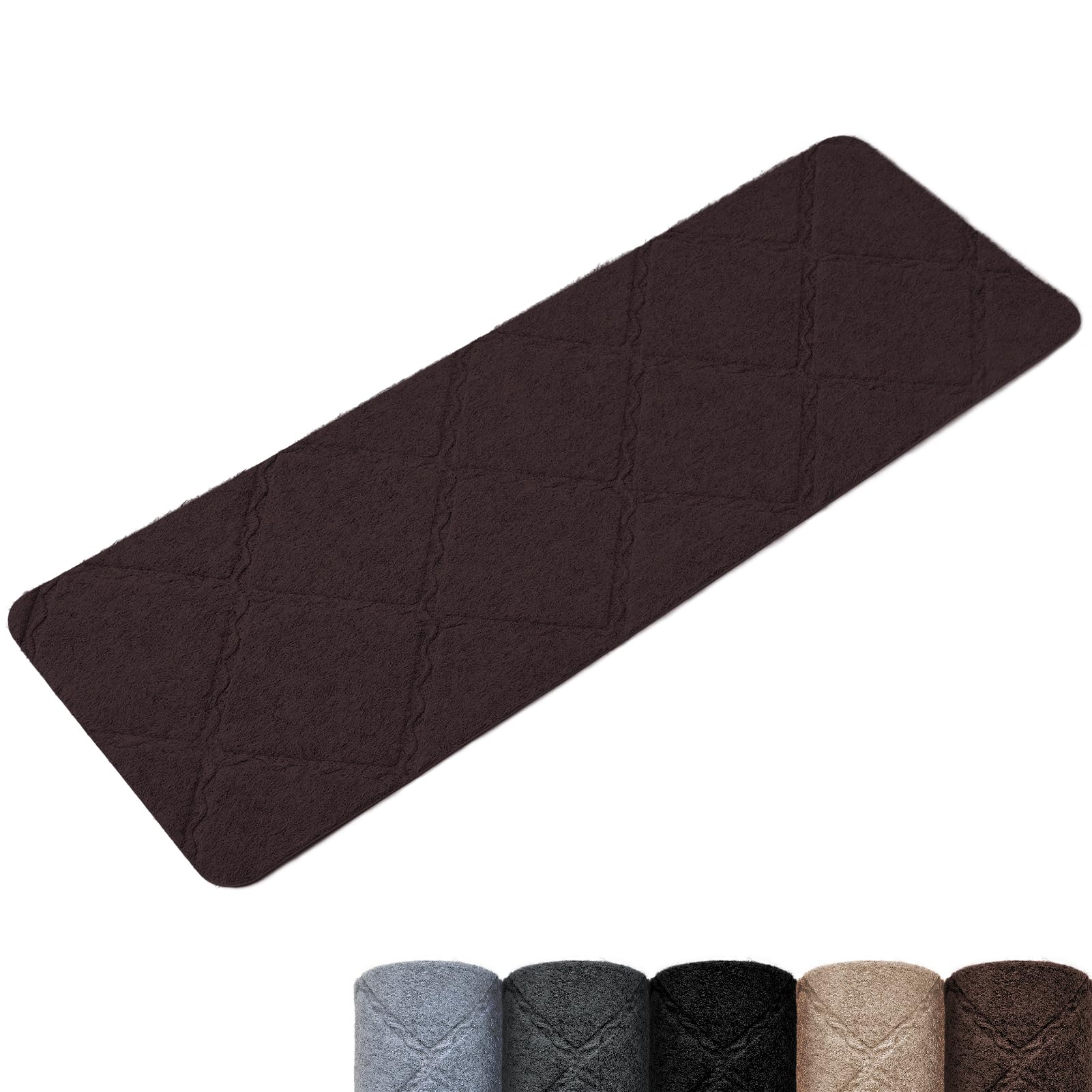 Alfombrillas para escaleras antideslizantes de diseño interior elegante en marrón oscuro