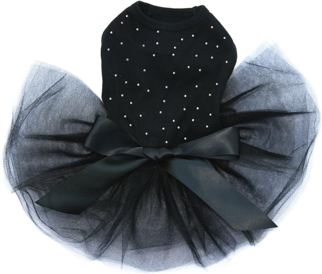 Scattered Stones - Iridescent AB Clear Stones - Bling Rhinestone Tutu Dress, M Black