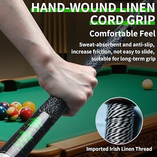 Miniatura 4 de Kmise Taco de Billar  Tacos de Billar de 58 pulgadas de 18 a 21 onzas de arce canadiense profesional, Tacos de Billar para adultos, Tacos de Billar