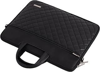 حقيبة لابتوب من راهالا للطالبات والنساء المهنيات باللون الأسود مقاس 35.56 سم