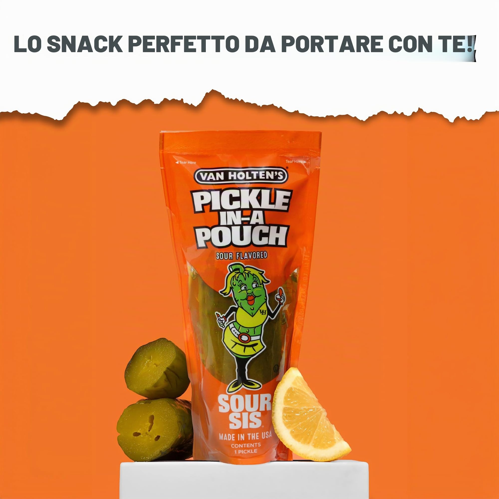 Van Holten's Pickles - Sour Sis Pickle-In-A-Pouch - Confezione da 6