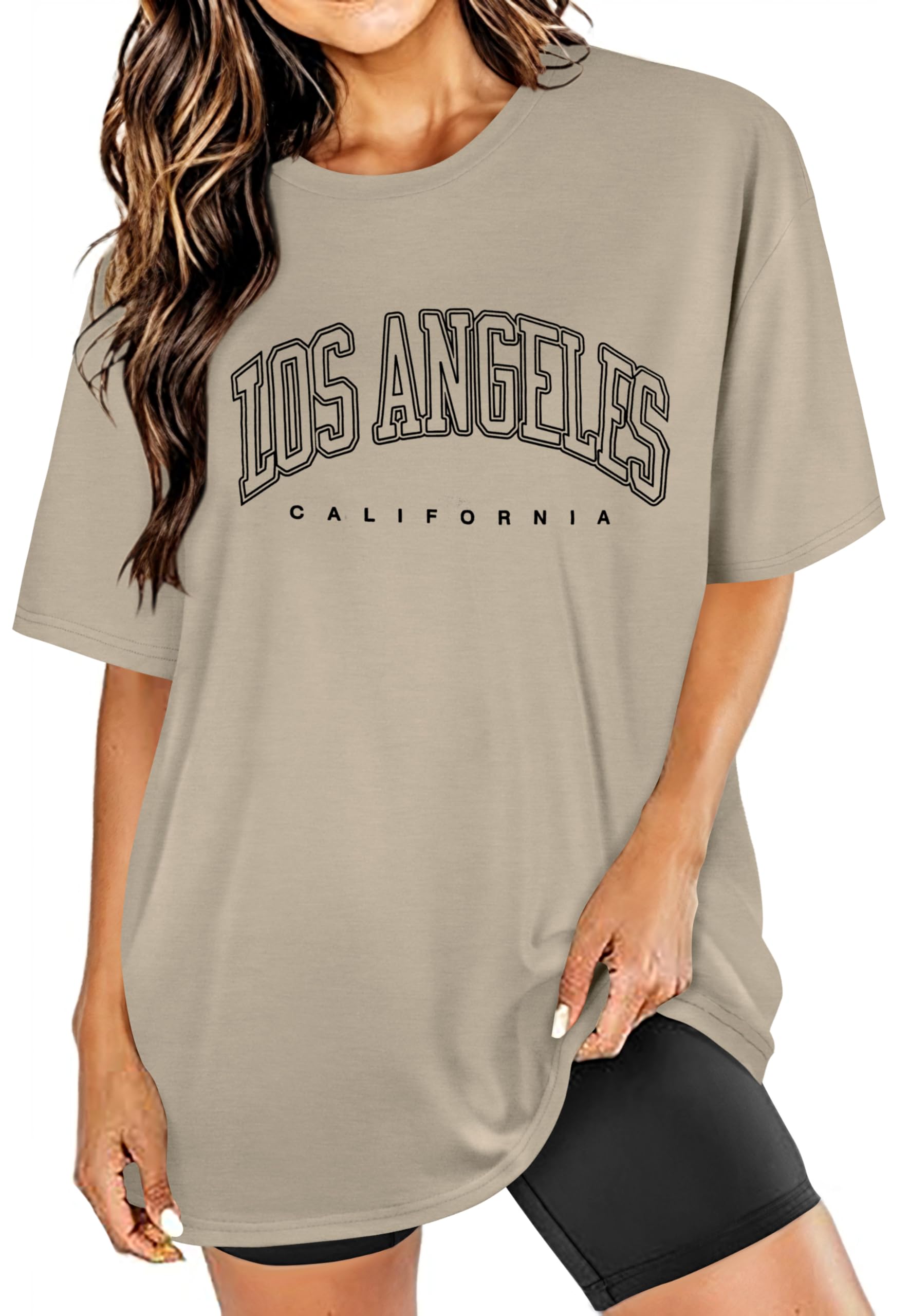 CHICALLURE Oversized Tshirt Womens Basic Graphic Tees Loose Crewneck Short Sleeve Casual Tops