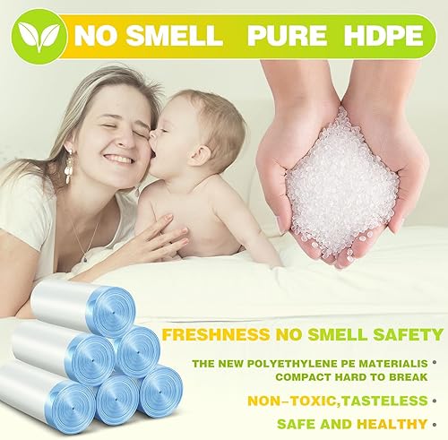 Miniatura 2 de LEAMOO Bolsa de basura con cordón de 4 galones, pequeñas bolsas de basura de 15 litros, 40 unidades