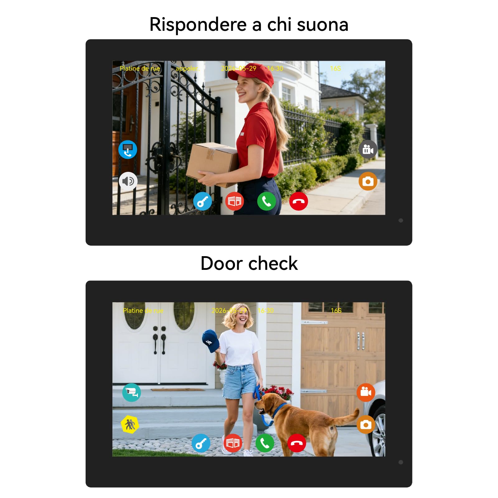 Videocitofono con monitor touch da 7 pollici, compatibile SOLO con i sistemi di videocitofonia KW02-IP7, KW06-IP7, KW02-IP10, KW07-IP7-kit 1080P